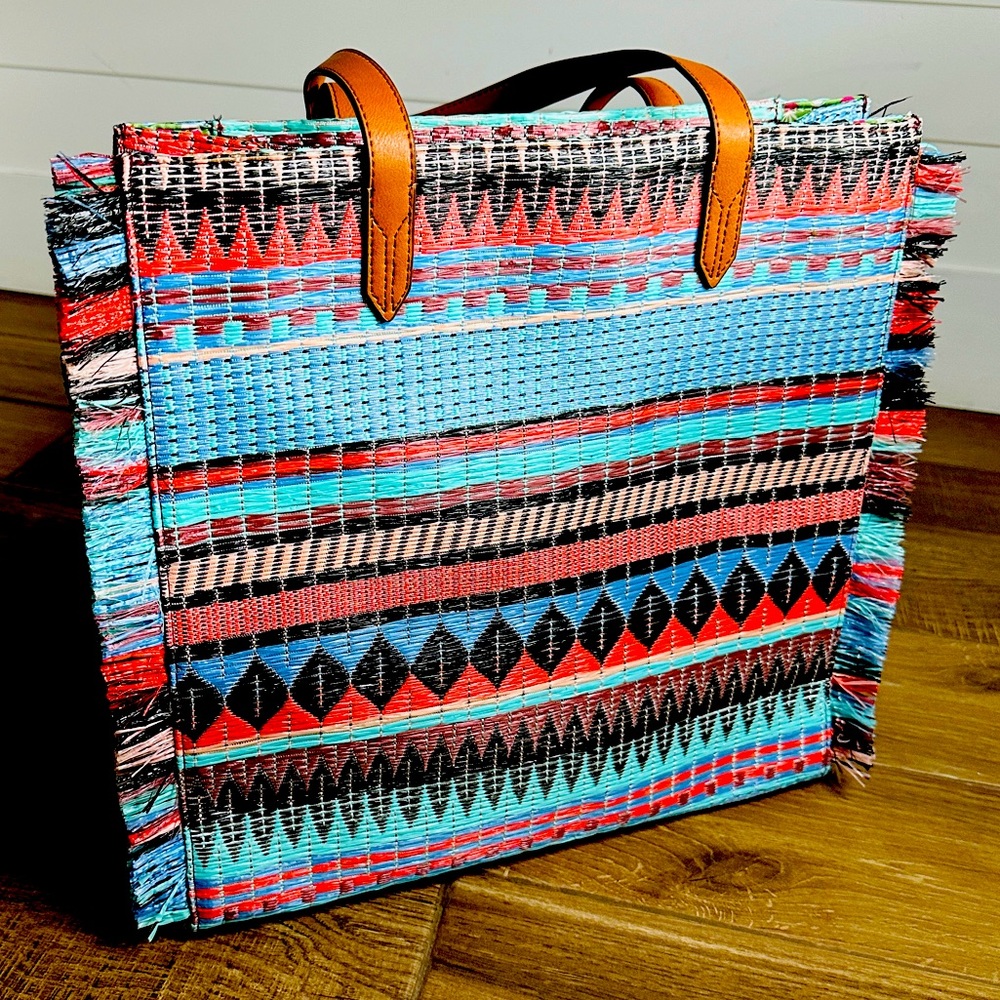 Stella & Dot Aloha Aztec Fringe Beach Tote